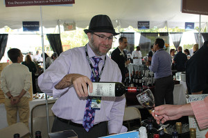 Dan Sigel, Northeast Regional Manager, Royal Wine Corp. pouring Castel Grand Vin of Jerusalem.