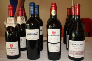 Wines on display.