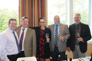 Jeffrey Vanderber, Regional Director New England, Justin Landmark Vineyards; Bill Saroka, Wine Director, Hartley & Parker; Lisa Strausser, New England Sales Manager, Kermit Lynch Wine Merchant; Doug Preston, Hartley & Parker; Steve Fanelli, Key Account Manager, Hartley & Parker.