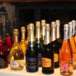 Sparkling wines on display.