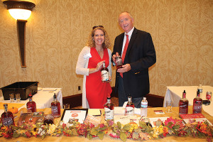 Charlene Leinonen and Mike Stacy with Clyde May’s Whiskey.