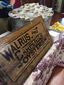 Walrus and Carpenter oysters were featured accompaniments.