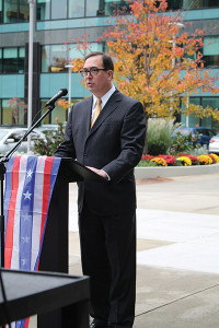 Mark Schulte, Senior Vice President of Customer Marketing and Education, Diageo, during the opening ceremony.