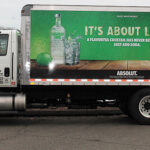 A CDI truck showcasing Absolut Lime.