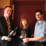 Timothy Gardella, New England Area Manager, Esprit du Vin; Amy Monks of Chow Fun Food Group and Jacob Dushuttle, Sous Chef, Red Stripe.