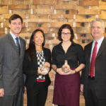 Steve Giles, Diageo; Kim Maciejewski, Diageo; Jena Goetz, Diageo; and Steve Baye, CDI, with Captain Morgan Loco Nut.