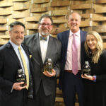 Peter Kawulicz, Business Manager, CDI; Richard Plutzer, Regional Manager Northeast Division, Mahalo Spirits Company; John Parke, President and CEO, CDI; Nadine Gengras, Portfolio and Account Development Manager, CDI with Papa Pilar Dark and Blonde Rum.