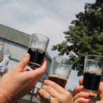 ShakesBeer Festival. The historic Shakespeare theatre is in the background.