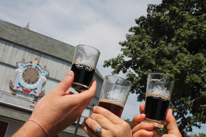 ShakesBeer Festival. The historic Shakespeare theatre is in the background.