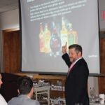 Dan Kleinman, Vice President of Marketing Rum, Diageo presenting Captain Morgan Cannon Blast to the Hartley and Parker sales team.