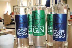 Waypoint Spirits Labrador Noon Vodka and Wintonbury Gin. The spirits were presented to Brescome Barton sales staff.