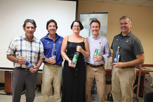 J. Stephen Lentz, General Sales Manager, Brescome Barton; David Rossi, Waypoint Spirits Co-Founder; Sarah Alokones, Divisional Sales Manager North, Brescome Barton; Doug Bowie, Waypoint Spirits Co-Founder; John Taylor, Waypoint Spirits Co-Founder.