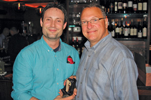 Winner Josh Pekar and Tom Kachmarck, Market Manager CT/RI, Brown-Forman.