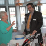 Andrea Penardo, Owner, Main Street Wine and Spirits and Marc Guillotte of MS Walker discussing the sparkling selection of rosé.