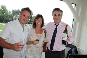 Tony and Melanie Lanni, Owners of IL Fornello Restaurant, with Jean-Christophe Calvet, President, Aquitaine Wine Company.