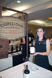 Jackie Skelly, Vine Ventures, representing Cooper & Thief Bourbon Barrel Aged Red Wine.