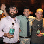 Donal O’Gallachoir, Brand Manager, Glendalough Distillery with Noah King-Smith, Key Account and Spirits Manager of Slocum & Sons visiting with Daniel Rek, Bar Manager at New Haven’s Elm City Social to promote Glendalough whiskey.