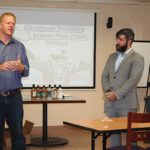 Drew Barter, New Haven County Regional Manager, Slocum and Sons, introducing Donal O’Gallachoir, Brand Manager, Glendalough Distillery.