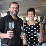 Zak Ginzburg of Cost Less in Stamford and Susan McQuade, Brand Manager, Winebow.