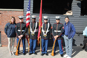 From the 2015 charity golf outing: Sue Boulhosa, Executive Director, Marine Corps Law Enforcement Foundation; Lance Cpl. Michael Schebell; Sgt. Mario Williams; Sgt. Matthew Smith; Cpl. Thomas Hecht; Gene Sepe, CEO and President, Brescome Barton. From the 2015 charity golf outing: Sue Boulhosa, Executive Director, Marine Corps Law Enforcement Foundation; Lance Cpl. Michael Schebell; Sgt. Mario Williams; Sgt. Matthew Smith; Cpl. Thomas Hecht; Gene Sepe, CEO and President, Brescome Barton.