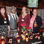 Jerusha Torres, Manager Regional Sales, Four Roses Distillery; Chris Almeida, President, USBG RI; Alexei Beratis, President, Inspired Beverages, Inc.; Caroline Abbott, Boston-Metro Market Manager, Inspired Beverages, Inc. Almeida was mixing a variety of cocktails in the Four Roses Distillery lounge.