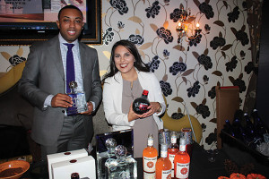 Michael Penn and Megan Cumo of Diageo with Captain Morgan Cannon Blast and Deleon Platinum.