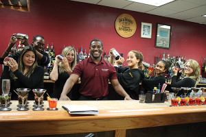 All current students in the Bartender’s Academy unless noted: Veronica Nokuni; Derrick Edmondson; Jazmin Corraol; Peter Lloyd Clayton, Owner, Bartender’s Academy; Gaby Torelli; Naomi Robinson; Priscilla Hooker. All current students in the Bartender’s Academy unless noted: Veronica Nokuni; Derrick Edmondson; Jazmin Corraol; Peter Lloyd Clayton, Owner, Bartender’s Academy; Gaby Torelli; Naomi Robinson; Priscilla Hooker.