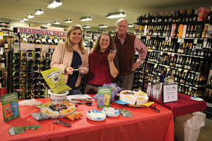 Sarah Wadle, Marketing, Angelini Wine; Shore Discount Liquors Store Manager Jill Merola; and Matthew Carpenter, Representative, Angelini Wine.