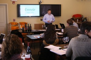 Dan Campbell presenting to the Winebow sales team.