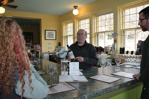 Jim Jerram hosting a wine tasting.