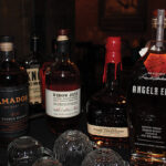 A selection of spirits paired with food for the bourbon dinner.