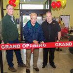 Stephan Rapaglia, COO & Real Estate Counsel of Urstadt Biddle Properties, Inc.; Danbury Mayor Mark D. Boughton; and Michael Berkoff, President/CEO, BevMax, LLC officially open the Danbury store for business with a ribbon cutting.