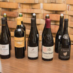 A lineup of Michael Corso selections. Les Voisins Pinot Noir; Chateau Sainte Eulalie “Plaisir d’ Eulalie;” Domaine Chamfort Cote du Rhone; Domaine Raspail-AY Gigondas; Domaine Chevalier, Croze Hermitage Rouge; and Domaine Chevalier, Croze Hermitage Blanc.