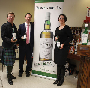 Master Brand Ambassador Simon Brooking; Mike DePasqua, Connecticut Territory Manager, Beam, Inc.; and Sarah Alokones, Divisional Sales Manager at Brescome Barton, Inc.