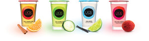 LIQS' Tequila Cinnamon Orange, Vodka Cucumber Lime, Vodka Kamikaze and Vodka Lychee Grapefruit.