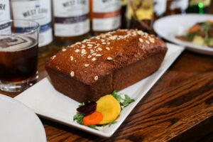 Freshly-baked Irish brown bread.