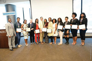 The 2016 Learning Skills for Life graduating class. Peter Lloyd Clayton, Owner, The Bartenders Academy of Fairfield, is on the far left.