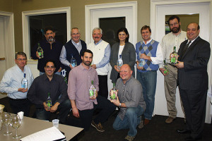 Back row, left to right, all from A.S. Goodman: Mike Demeo, Craig  Nass, Joe Amato, Dana Witczak, Chris Uriano, Adam Baker and Julius Criscione of Global Spirits. Front row, left to right, all from A.S. Goodman: Steve Merritt, Peter Menounos, Ben Danegger and Morgan Marshall. 