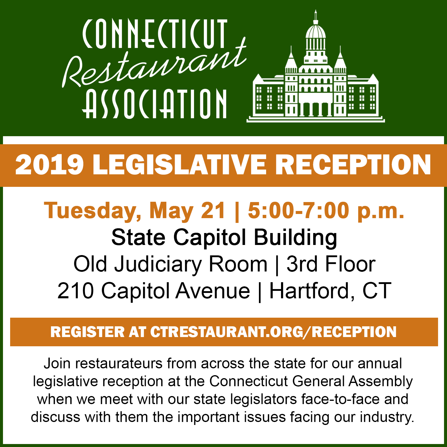 May 21, 2019: CRA 2019 Legislative Reception at the Capitol