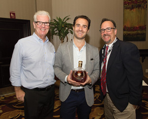 John Ryan, Market Manager, Remy Cointreau USA; Philippe Vasilescu, Remy Martin’s Louis XIII Cognac Brand Ambassador; and Frank Martucci, General Manager of Beverage Operations for Twin River Casino.