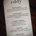 Meletti-inspired menu at The Eddy.