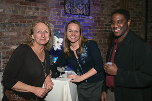 CDI’s Martine Warner and Tammy Henegen with Peter Clayton, owner of Bartenders Academy in Waterbury.