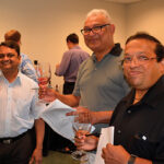 Yogesh Amin, Guilford Wine Co., Guilford; Ajit Patel, Odd Bin’s, New Haven; and Sanjay Patel, College Wine, New Haven.