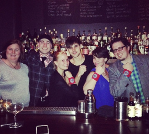 During their guest stint at Sherry Butt in Paris: Brittany Chardin, USBG Vice President, Southern Region; Nathan Churchill, Viuce Preseint, USBG, Philadelphia; Nicola Riske, National Secretary, USBG; bartender from Sherry Butt; Laura Moore, USBG RI Chapter Interim President and guest columnist; Jonathan Pogash, The Cocktail Guru. During their guest stint at Sherry Butt in Paris: Brittany Chardin, USBG Vice President, Southern Region; Nathan Churchill, Viuce Preseint, USBG, Philadelphia; Nicola Riske, National Secretary, USBG; bartender from Sherry Butt; Laura Moore, USBG RI Chapter Interim President and guest columnist; Jonathan Pogash, The Cocktail Guru.