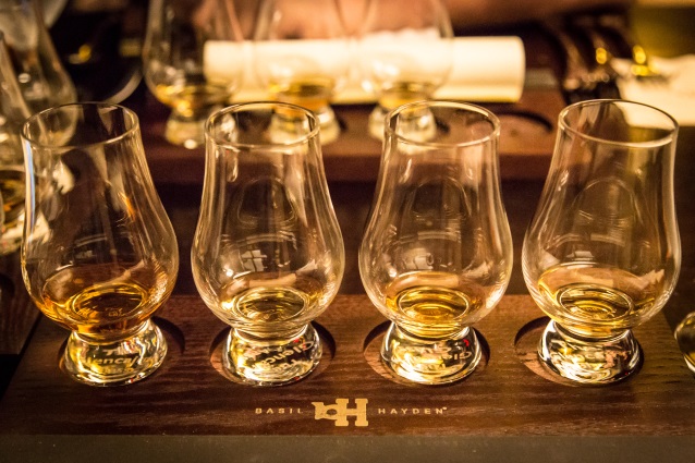 Whiskey sample during the New England Whiskey Festival dinner on Friday Oct. 2