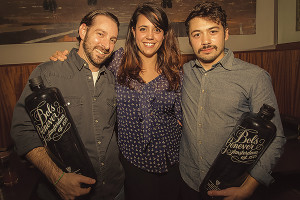 All in a day’s work. Ferreira at The Great Bols Genever Cocktail Competition, where she hosted and judged. She is flanked by runner up Vito Lantz and competition winner Carlos Garcia, each members of the USBG RI. The event was held in Providence in November.