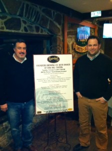 Oak Hill Tavern’s owner, Brian Casey and Founders New England Market Manager, John Abercrombie.