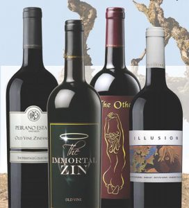 Peirano 2018 Cabernet Sauvignon, The Immortal Zin Old Vine Zinfandel 2016, The Other Red and Illusion, all from the Peirano Heritage Collection of Napa Valley.