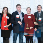 Farm to Fork Excellence in Sustainability winners Jake and Kelly Ann Rojas, Chef/Owners, Tallulah; Chef/Owner Champe Speidel of Persimmon and his wife Lisa Speidel; and Chef/Owner Derek Wagner of Nick’s on Broadway with his wife Kayde Wagner.