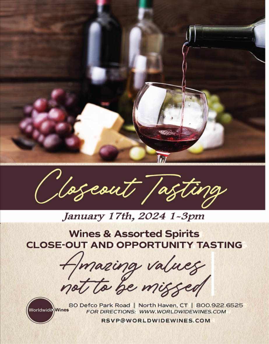 Jan. 17, 2024: Worldwide Wines Winter Closeout Tasting